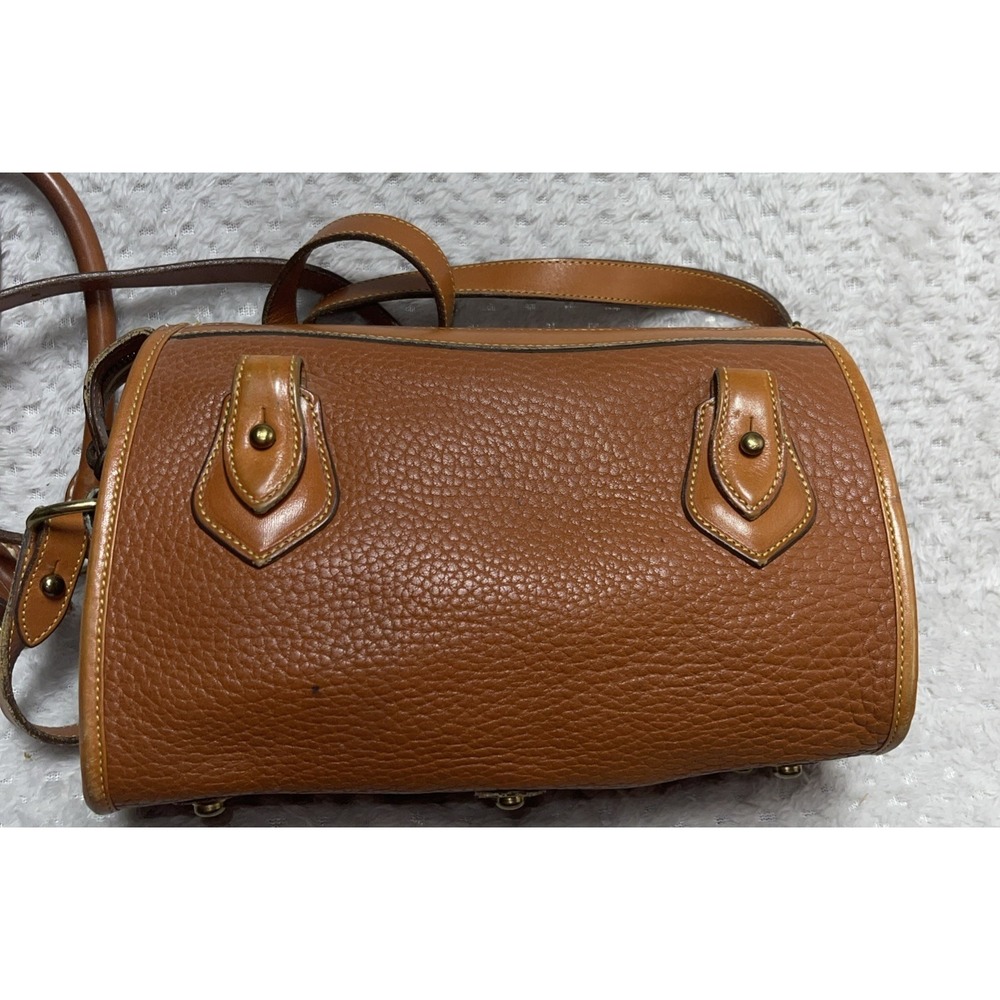 Vintage Dooney & Bourke Satchel Bag All Weather Leather British Tan - Picture 5 of 9